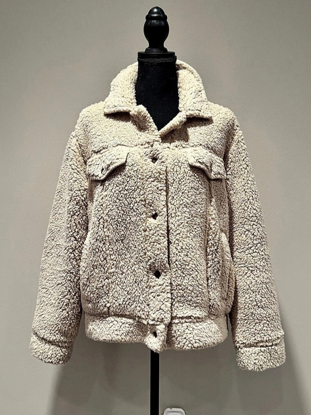 Altar’d State Fleece Sherpa Jacket Cream Size XS Like New